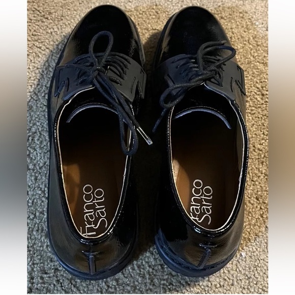 Franco Sarto Sendra Style Shoes, Shiny Black Man Made Material, Women's Sz 9.5M - Picture 2 of 7